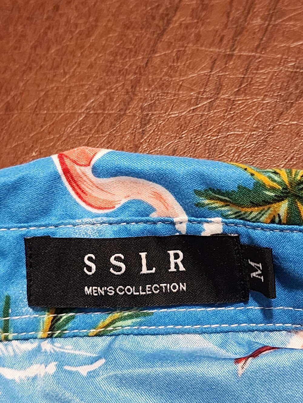 ISLR Blue Flamingo Print Short-Sleeve Button-Down Shirt - Picture 7 of 9